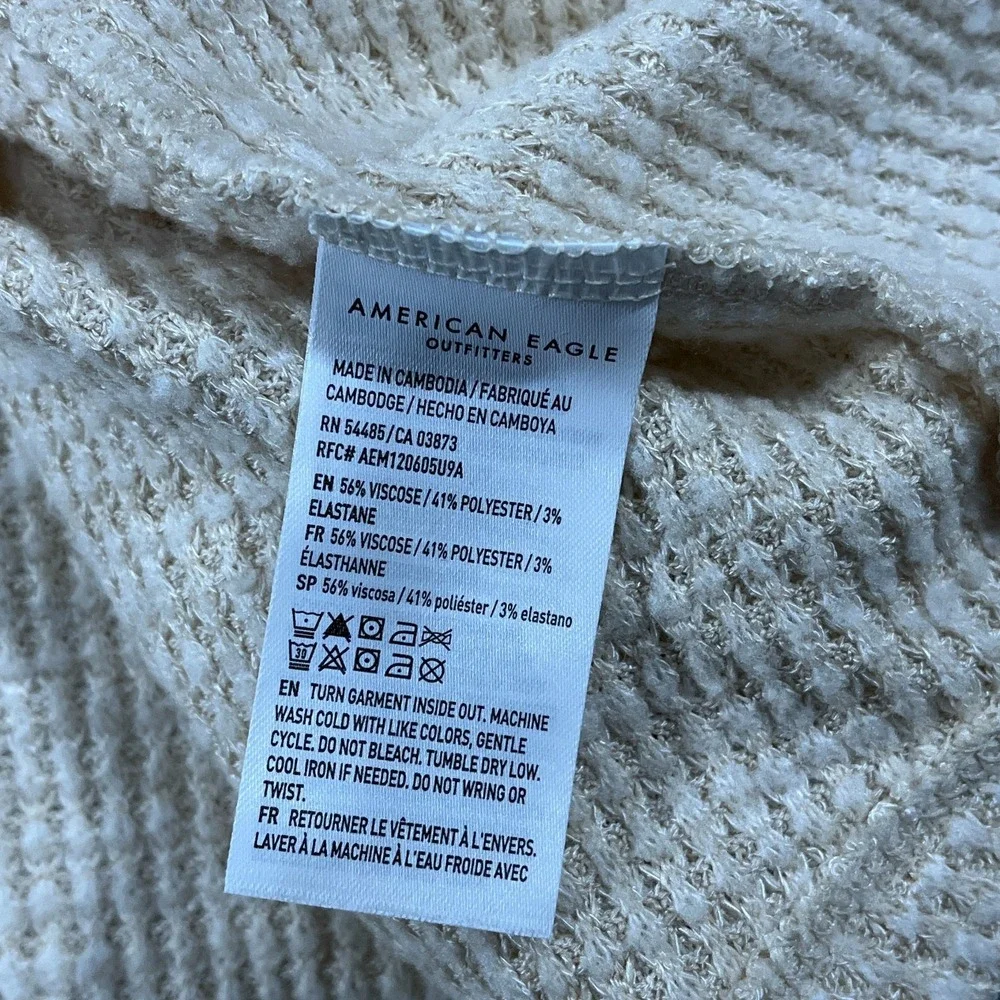 American Eagle Sweater‎ Mens Large Waffle Knit Pullover Fisherman Barn Y2K
